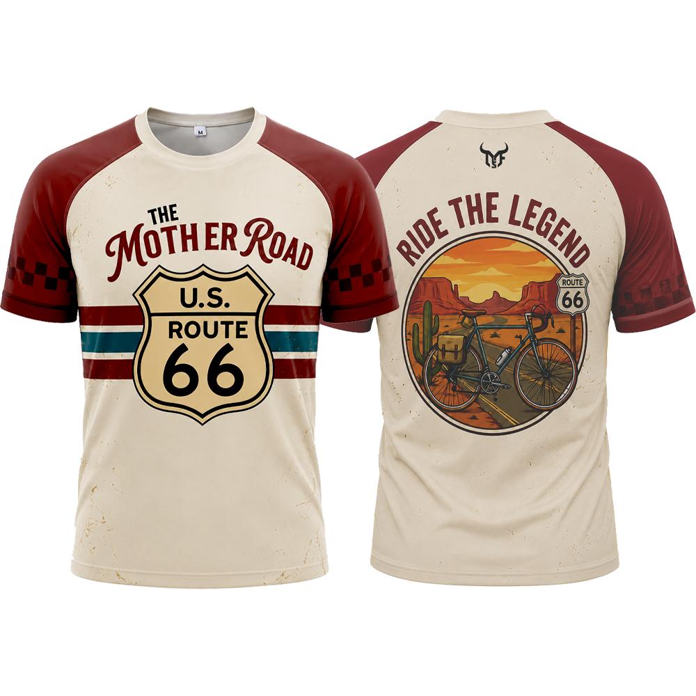 เสื้อยืดลาย Route 66 สไตล์วินเ - Outdoor Sports Adventure บทวิจารณ์และราคา